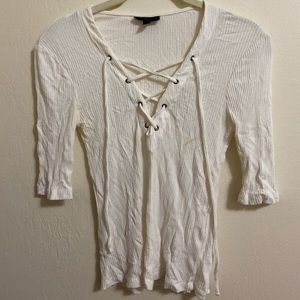 Topshop Lace-Up Blouse